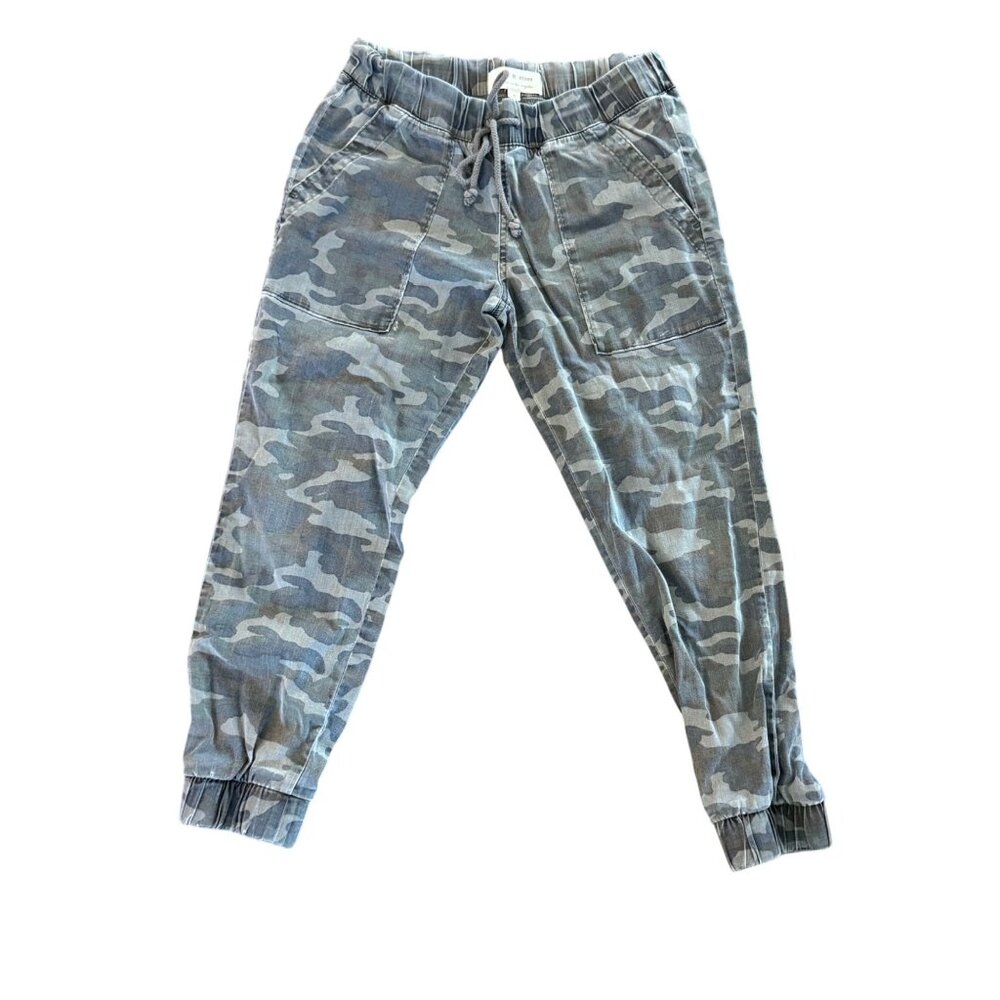 Cloth & Stone Camo Jogger Pants Womens Small Green Elastic Waistband